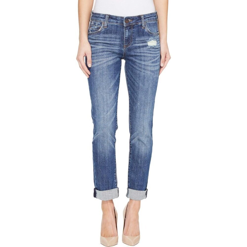 Women’s Boyfriend Jeans Cotton Spandex Mid Rise Five Pocket Casual